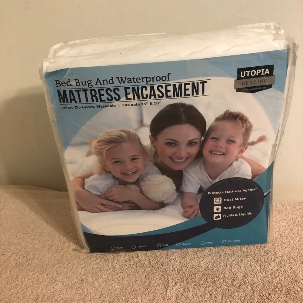 Utopia Mattress Encasement Full Size Waterproof Washable NIP